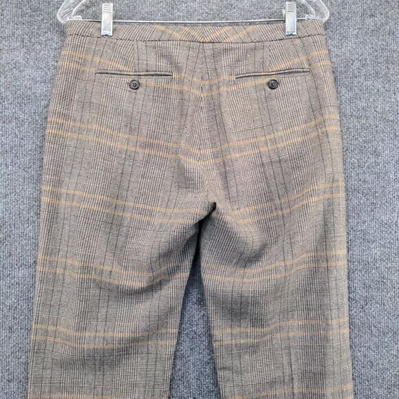 Piazza Sempione Women's Violette Straight Dress Pants 42 Multi Plaid Wool Blend - Picture 6 of 12